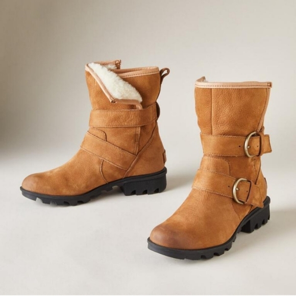 Sorel Phoenix Shearling Moto Boots - Picture 1 of 7